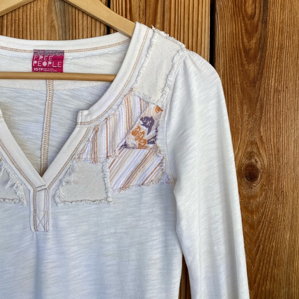Free People Patchwork Button Cuff Henley - image 7